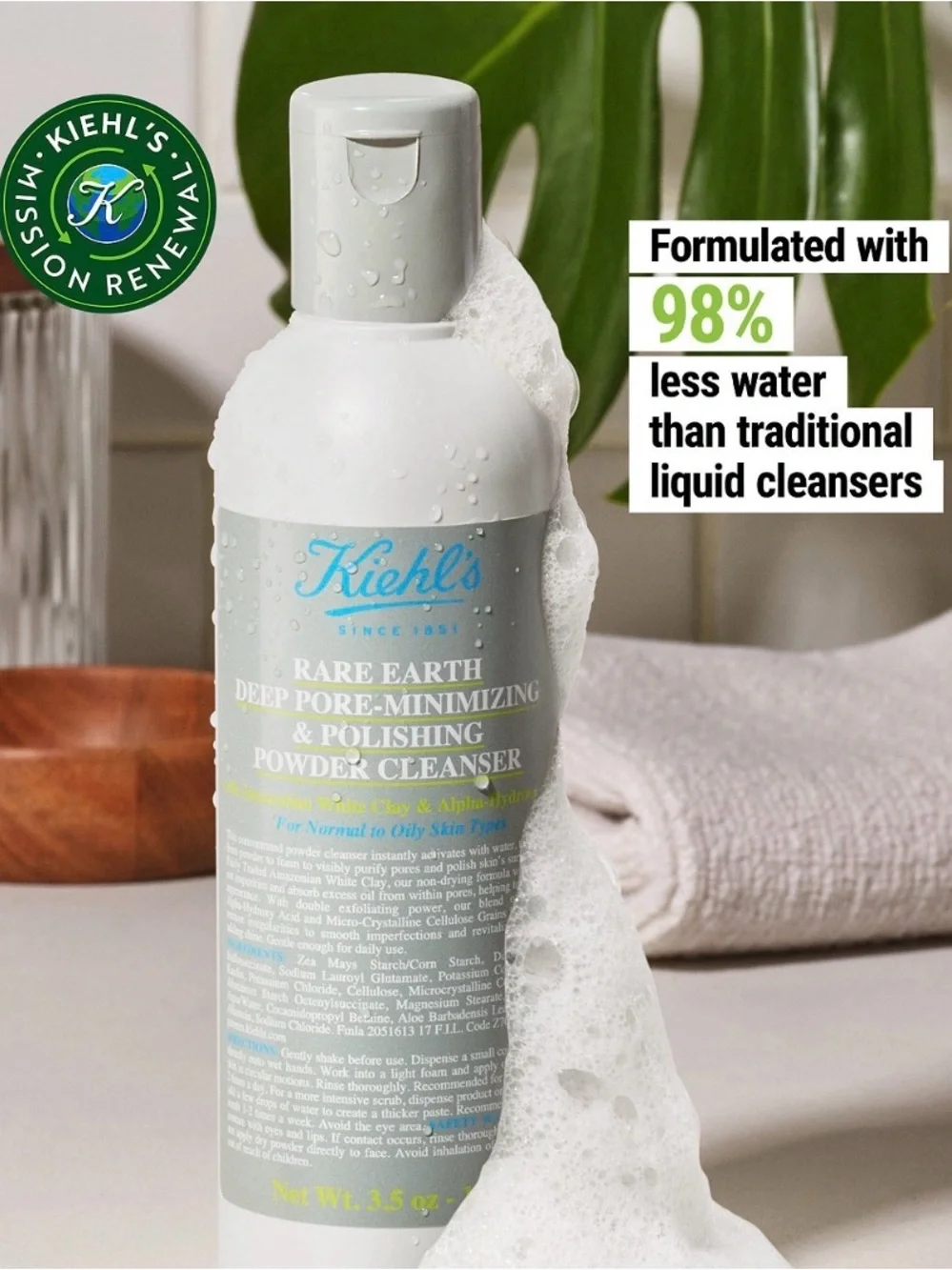 Kiehl's Rare Earth Deep Pore-Minimizing & Polishing Powder Cleanser — 3.5 oz